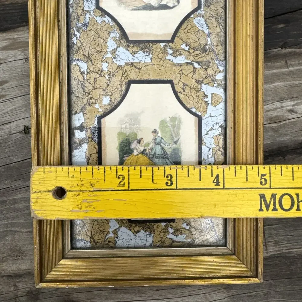Vintage E.A. Riba Co. Gold Frame Victorian Art Hollywood Regency Rectangle NYC